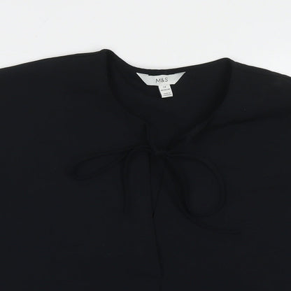 Womens UK Size 14 Marks and Spencer Black Basic T-Shirt