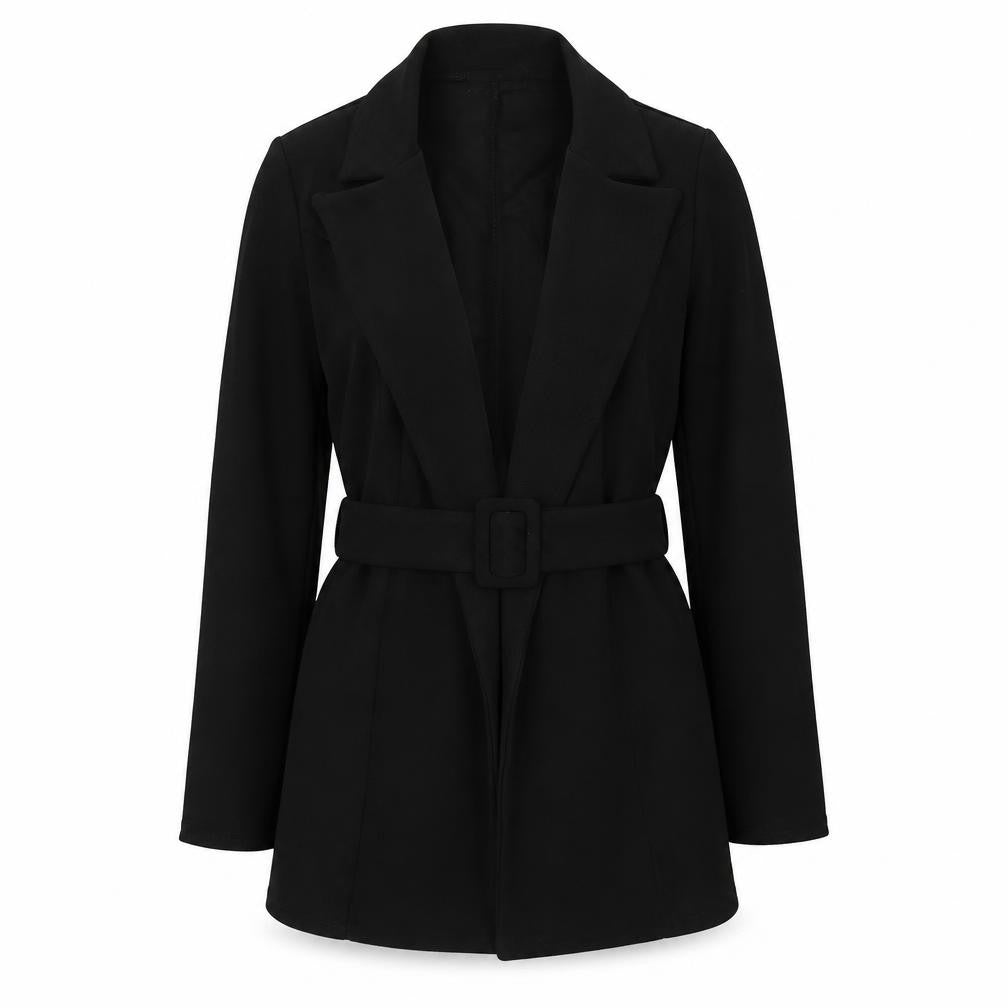 PRETTYLITTLETHING Womens Black Jacket Blazer Size 4 Tie