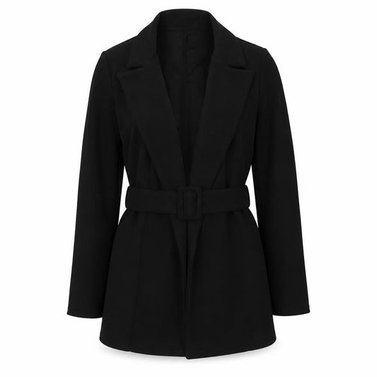 PRETTYLITTLETHING Womens Black Jacket Blazer Size 4 Tie