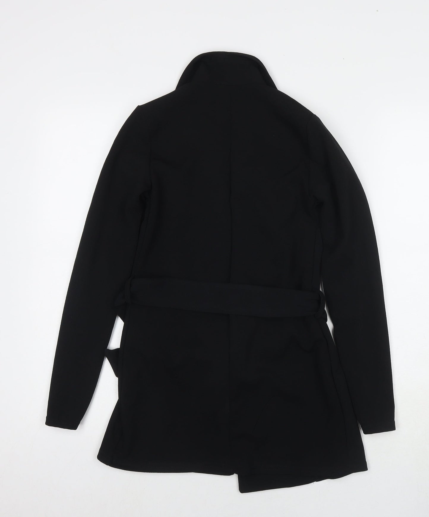 PRETTYLITTLETHING Womens Black Jacket Blazer Size 4 Tie