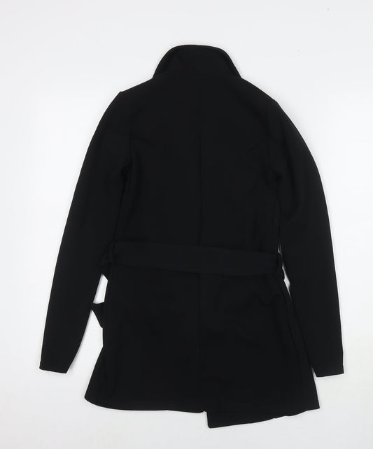 PRETTYLITTLETHING Womens Black Jacket Blazer Size 4 Tie