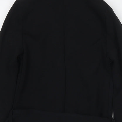 PRETTYLITTLETHING Womens Black Jacket Blazer Size 4 Tie