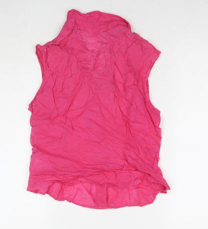 Womens UK Size 16 Marks and Spencer Pink Basic Button-Up
