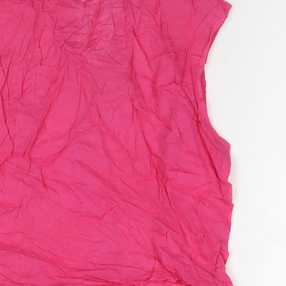 Womens UK Size 16 Marks and Spencer Pink Basic Button-Up