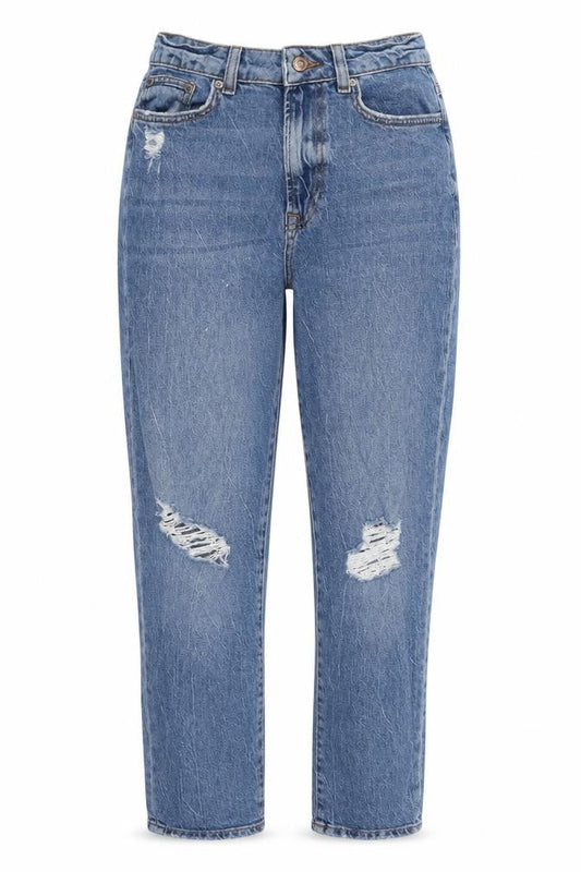 Womens UK Size 10 New Look Regular Fit Mom Blue Jeans