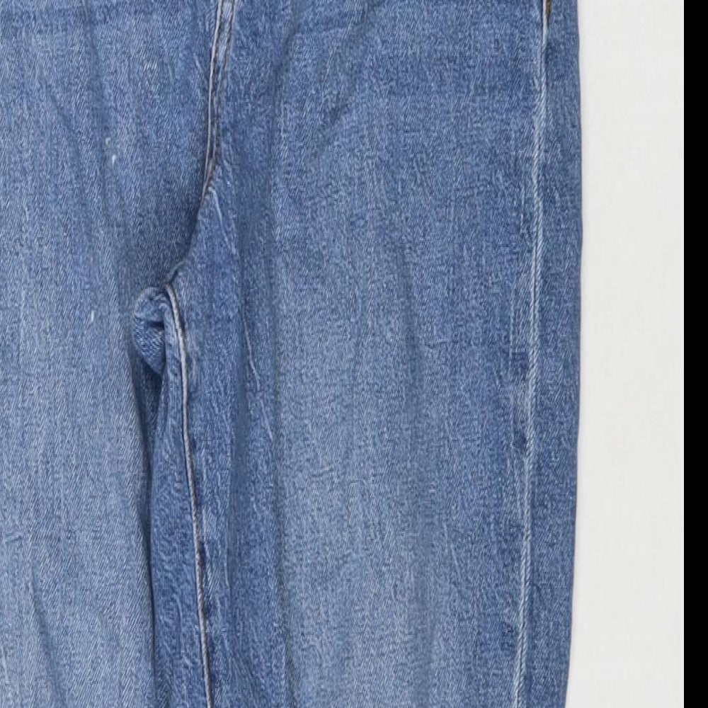 New Look Womens Blue Cotton Mom Jeans Size 10 L26 in Regular Zip