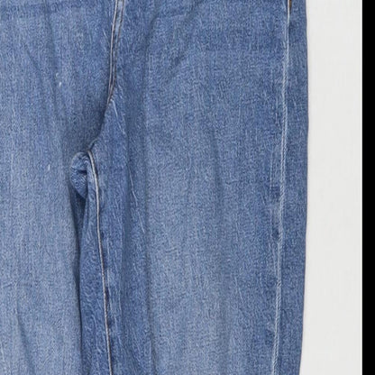 New Look Womens Blue Cotton Mom Jeans Size 10 L26 in Regular Zip
