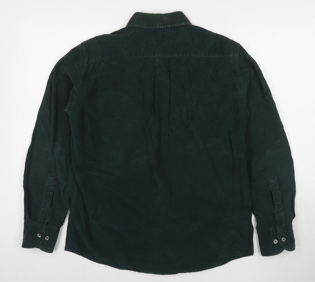 Blue Harbour Mens Green Cotton Button-Up Size S Collared Button