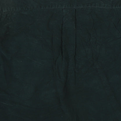 Blue Harbour Mens Green Cotton Button-Up Size S Collared Button