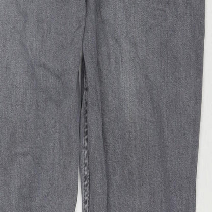 Denim & Co. Mens Grey Cotton Straight Jeans Size 36 in L34 in Regular Zip