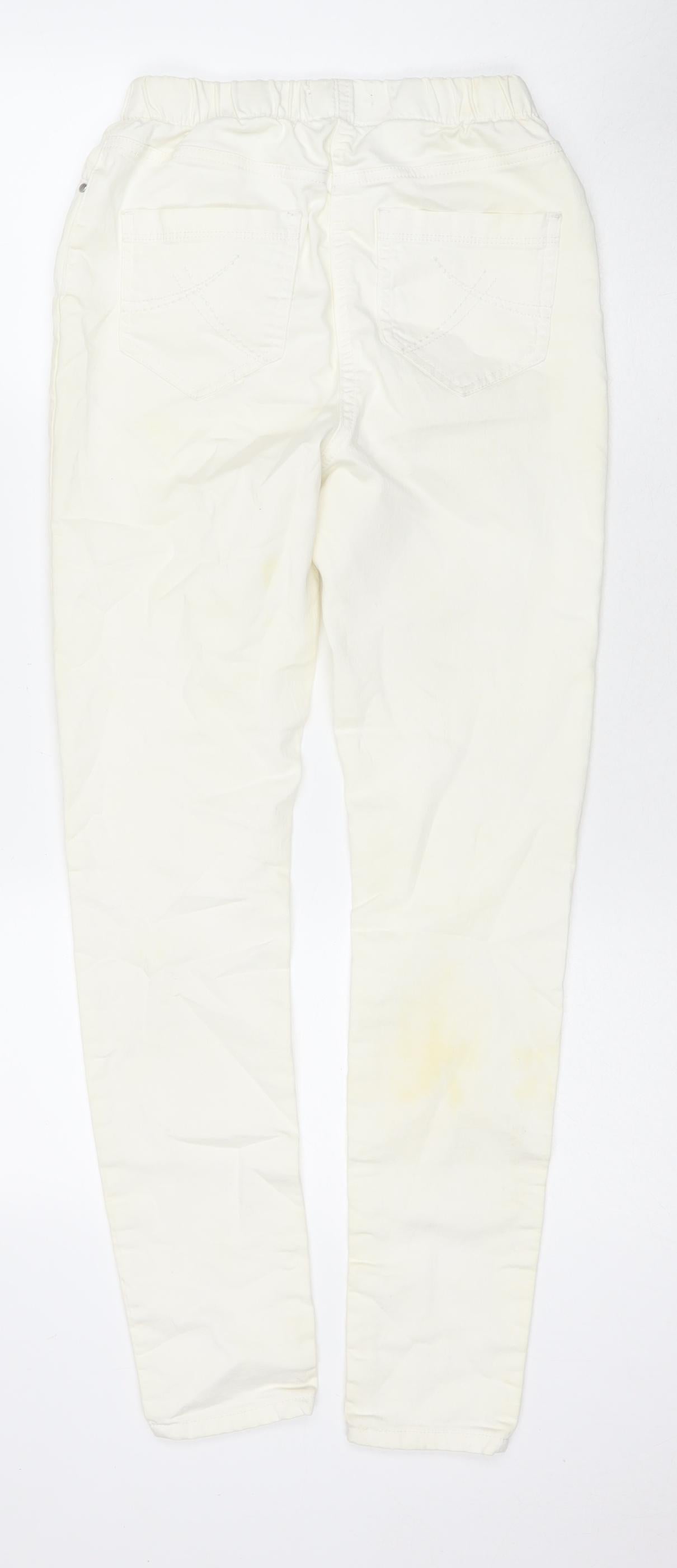 TU Womens Ivory Cotton Jegging Jeans Size 10 L29 in Regular