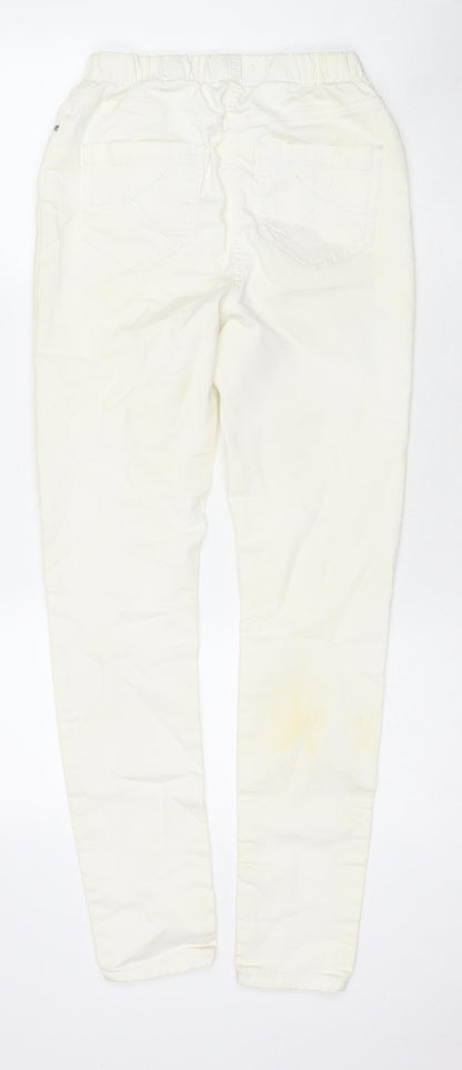 TU Womens Ivory Cotton Jegging Jeans Size 10 L29 in Regular