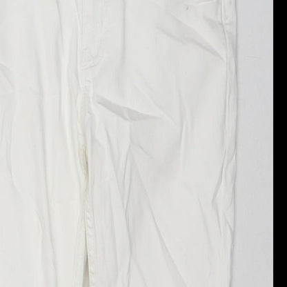 Crew Clothing Womens White Cotton Cropped Jeans Size 10 L20 in Regular Zip