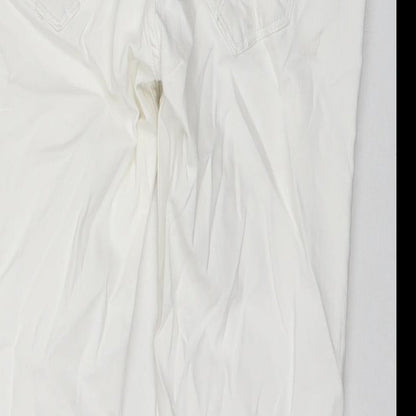 Crew Clothing Womens White Cotton Cropped Jeans Size 10 L20 in Regular Zip