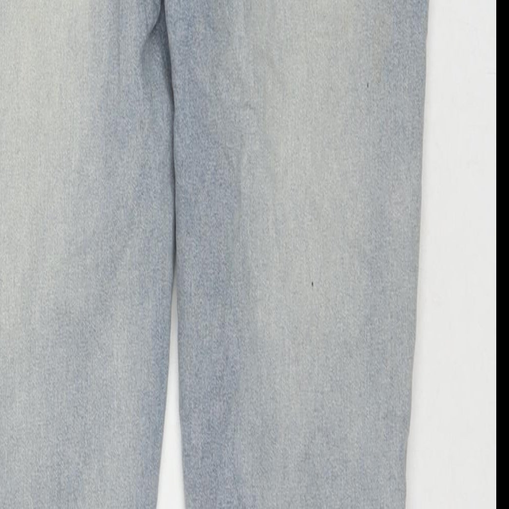 Boohoo Mens Blue Cotton Skinny Jeans Size 32 in L29 in Regular Zip