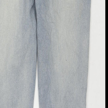 Boohoo Mens Blue Cotton Skinny Jeans Size 32 in L29 in Regular Zip