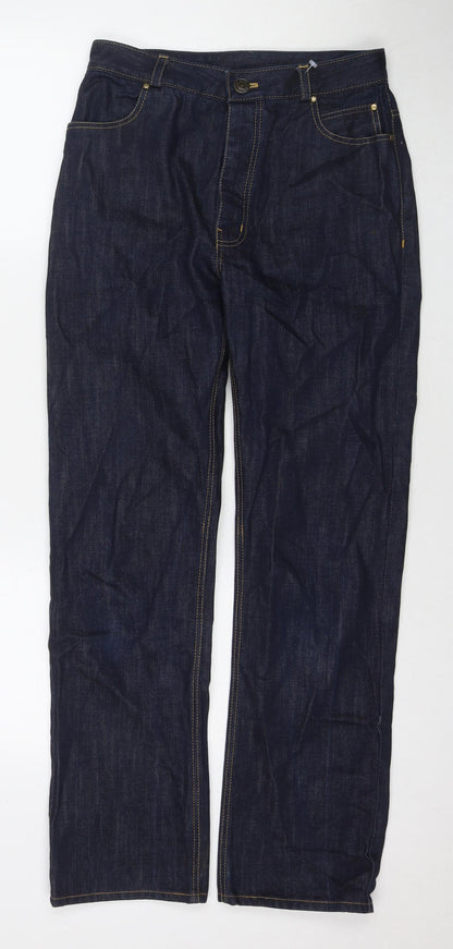 Hacienda Womens Blue Polyester Blend Straight Jeans Size 28 in L28 in Regular Zip