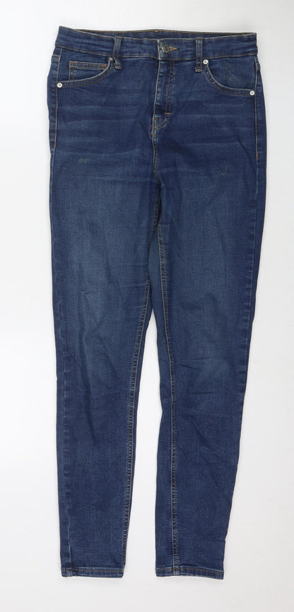 Topshop Womens Blue Cotton Skinny Jeans Size 30 in L32 in Regular Zip