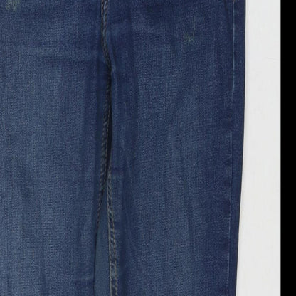 Topshop Womens Blue Cotton Skinny Jeans Size 30 in L32 in Regular Zip