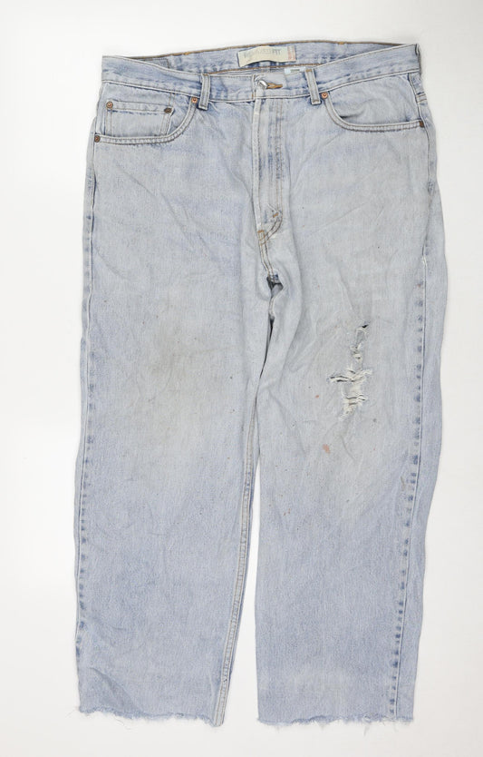 Levi's Mens Blue Cotton Straight Jeans Size 38 in L30 in Regular Zip