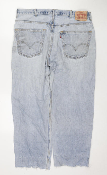 Levi's Mens Blue Cotton Straight Jeans Size 38 in L30 in Regular Zip