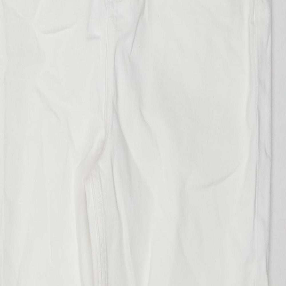 F&F Womens White Cotton Skinny Jeans Size 12 L27 in Regular Zip