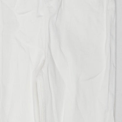 F&F Womens White Cotton Skinny Jeans Size 12 L27 in Regular Zip