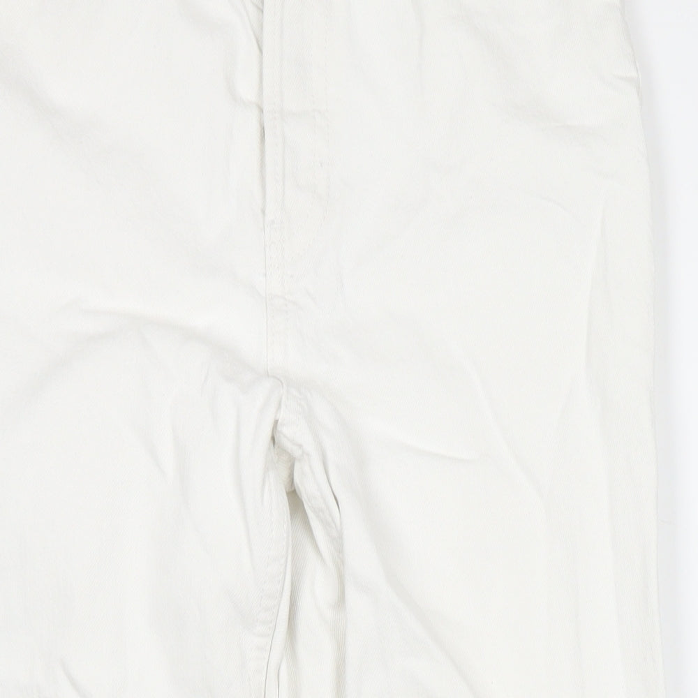 Topshop Womens White Cotton Cropped Jeans Size 30 in L30 in Regular Zip