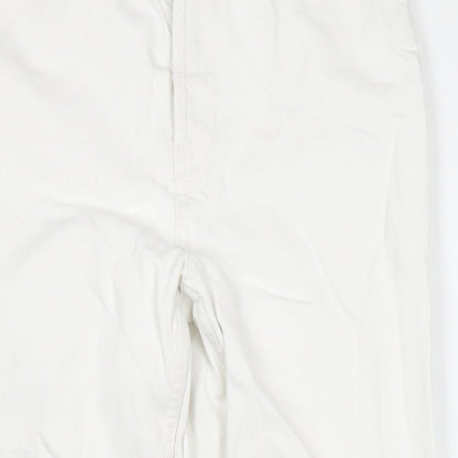 Topshop Womens White Cotton Cropped Jeans Size 30 in L30 in Regular Zip