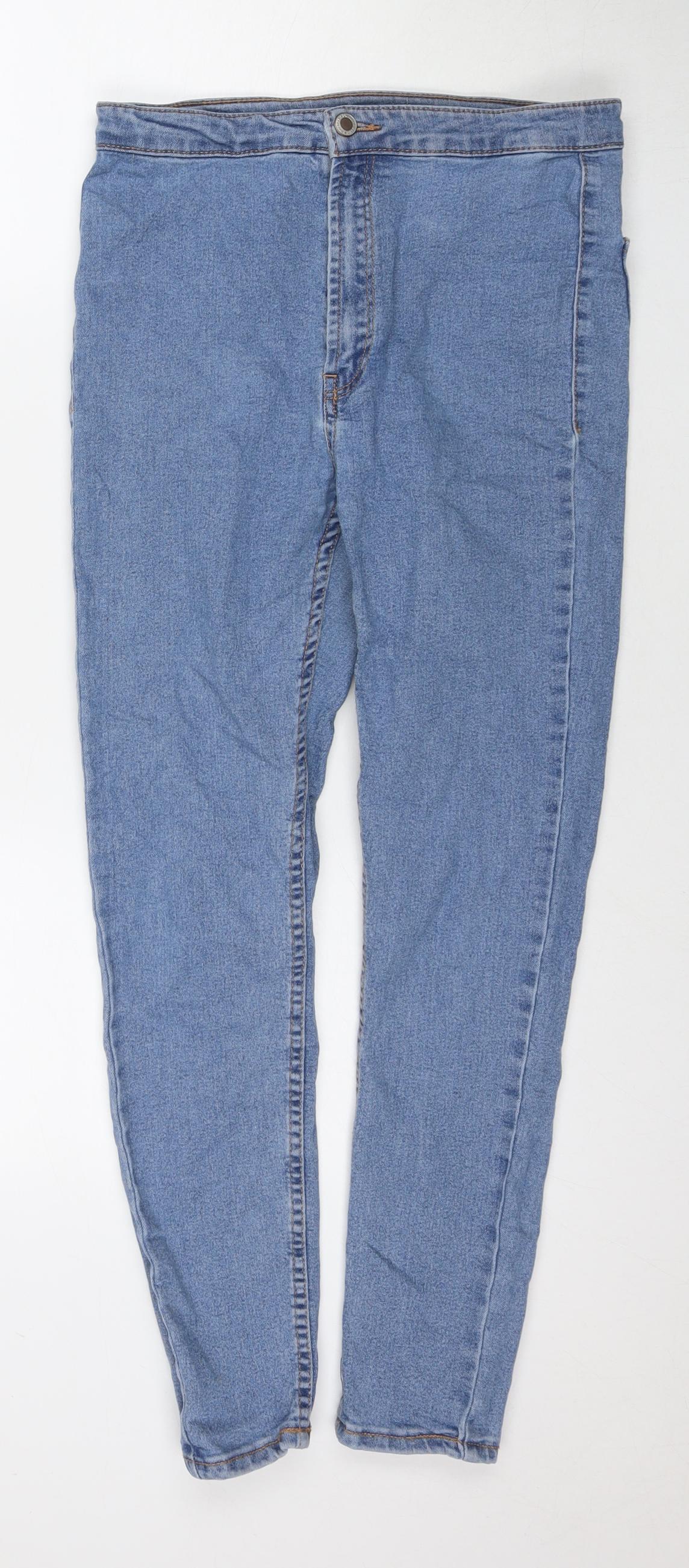 Bershka Womens Blue Cotton Jegging Jeans Size 30 in L27 in Regular