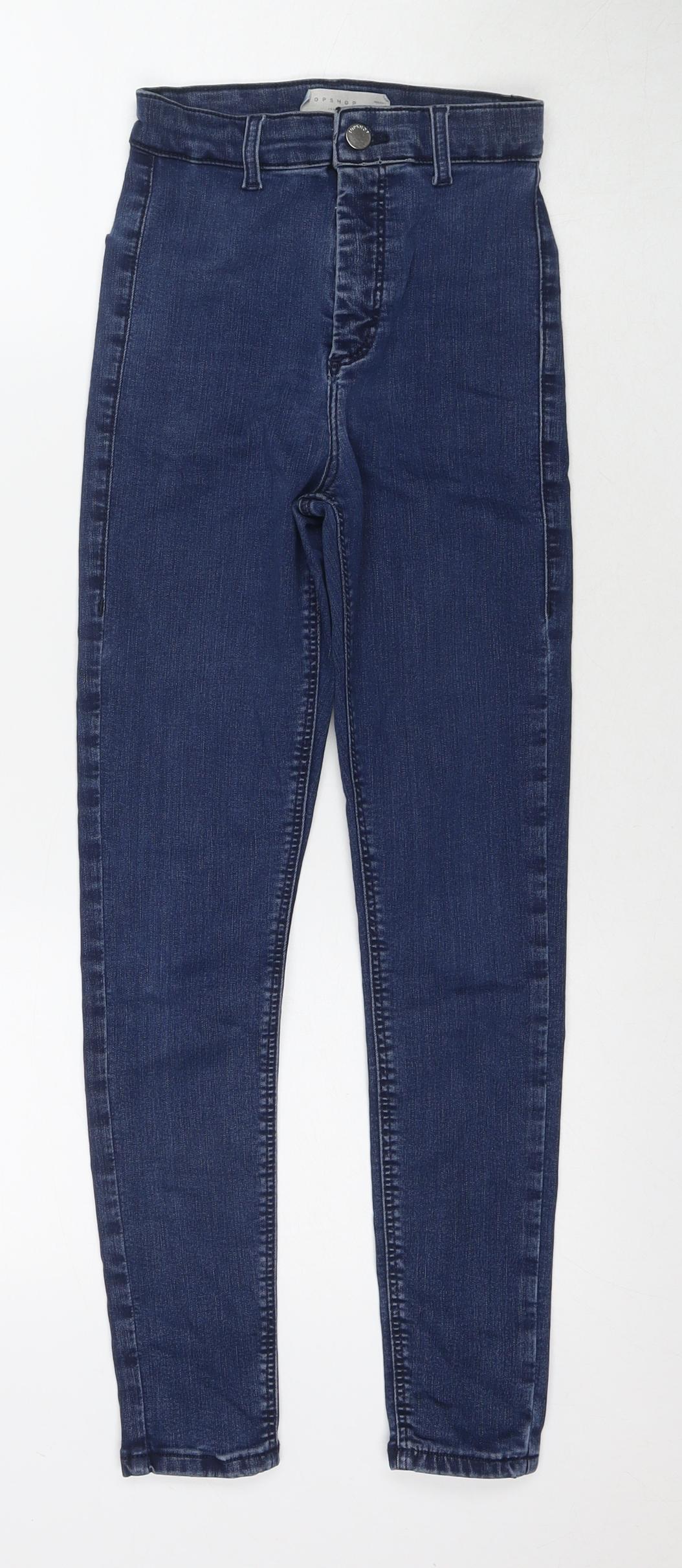Denim & Co. Womens Blue Cotton Skinny Jeans Size 26 in L30 in Regular Zip
