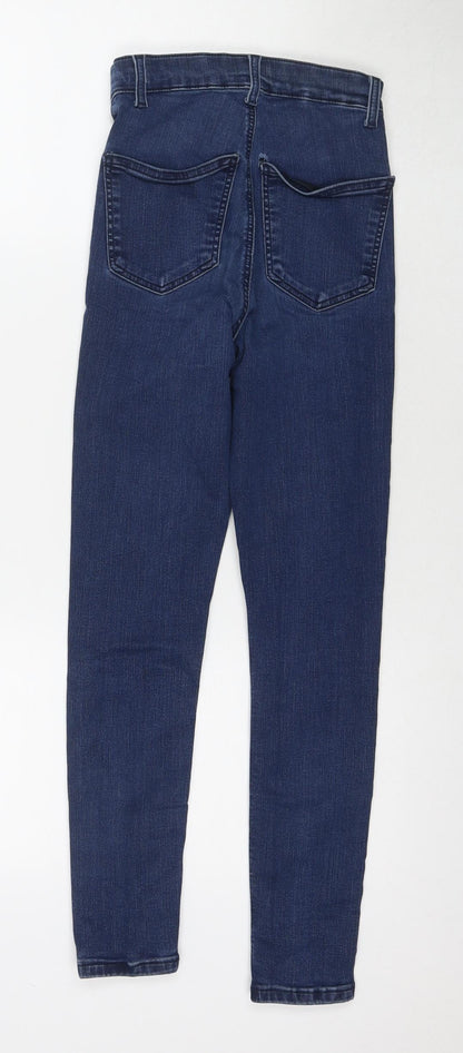 Denim & Co. Womens Blue Cotton Skinny Jeans Size 26 in L30 in Regular Zip