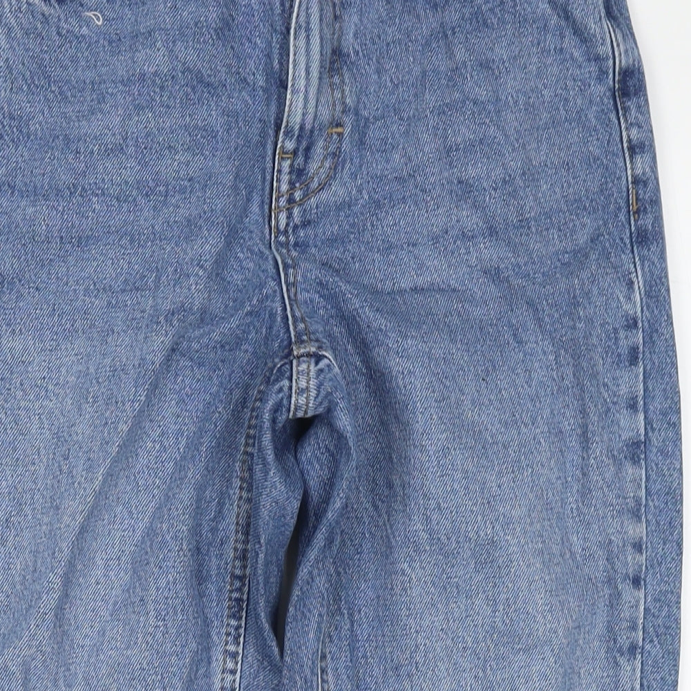 Topshop Womens Blue Cotton Mom Jeans Size 26 L28 in Regular Zip