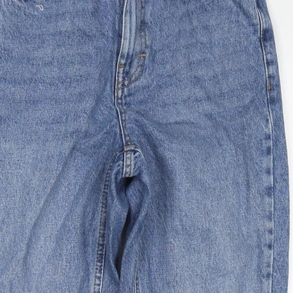 Topshop Womens Blue Cotton Mom Jeans Size 26 L28 in Regular Zip