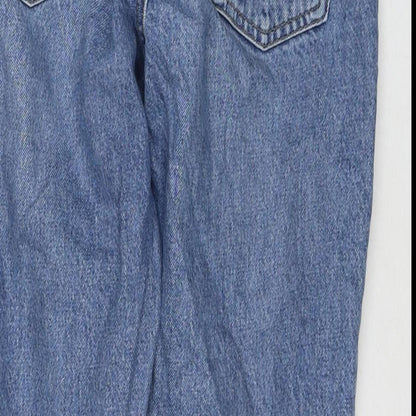 Topshop Womens Blue Cotton Mom Jeans Size 26 L28 in Regular Zip