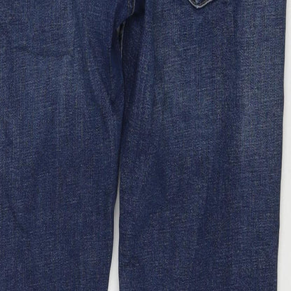 Denim 365 Womens Blue Cotton Straight Jeans Size 36 in L31 in Slim Zip