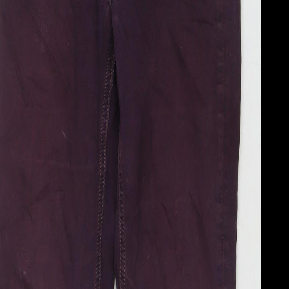 Topshop Womens Purple Cotton Flared Jeans Size 26 in L30 in Regular Zip