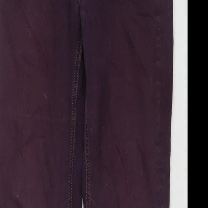 Topshop Womens Purple Cotton Flared Jeans Size 26 in L30 in Regular Zip