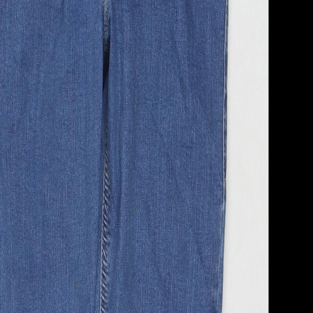 Topshop Womens Blue Cotton Straight Jeans Size 26 L30 in Regular Zip