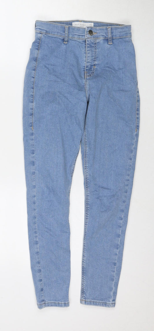Topshop Womens Blue Cotton Skinny Jeans Size 26 L28 in Regular Zip