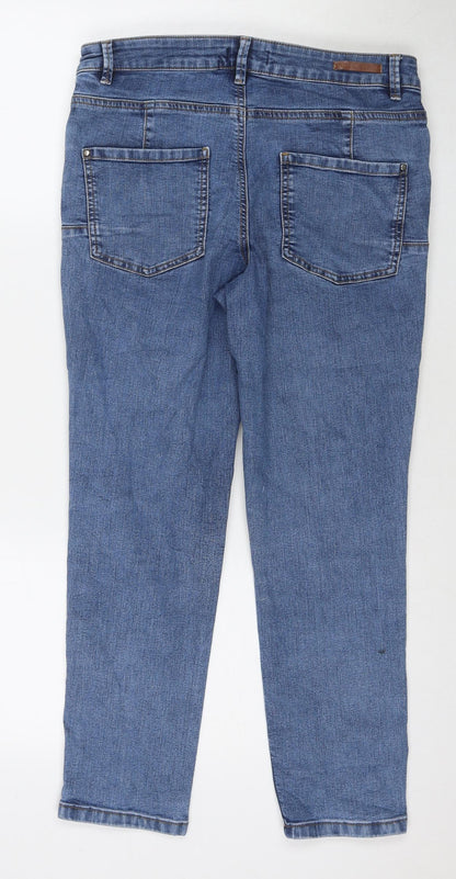 Blue73 Womens Blue Cotton Cropped Jeans Size 10 L25 in Regular Zip