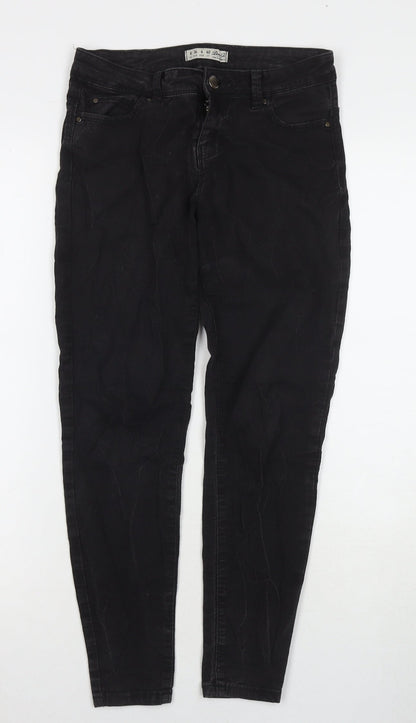 Denim & Co. Womens Black Cotton Skinny Jeans Size 8 L24 in Regular Zip