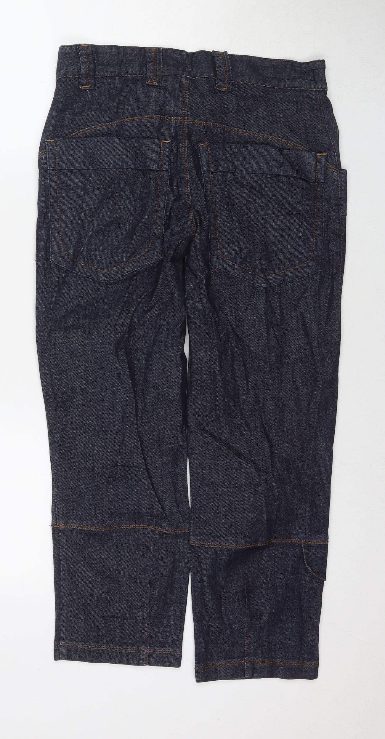 Lady Captain Womens Blue Cotton Straight Jeans Size 10 L24 in Regular Zip