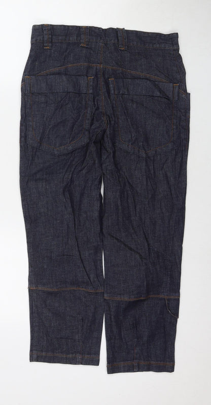 Lady Captain Womens Blue Cotton Straight Jeans Size 10 L24 in Regular Zip