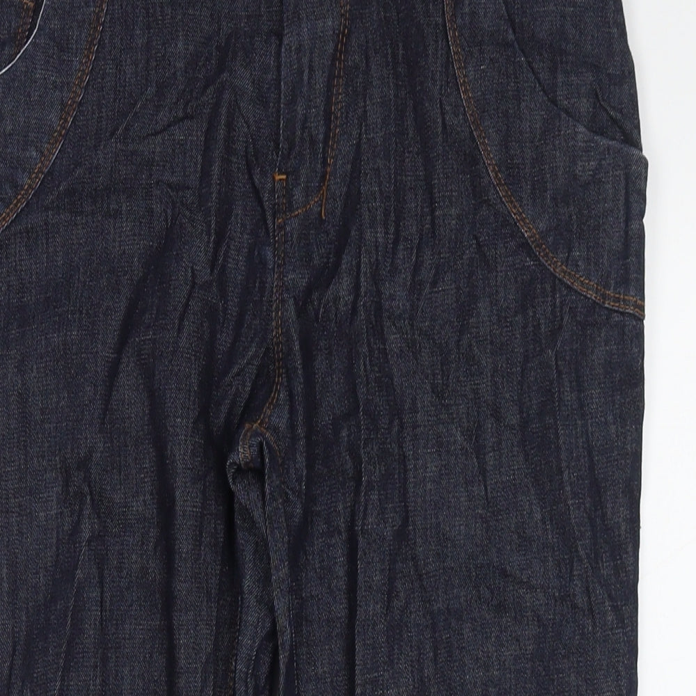 Lady Captain Womens Blue Cotton Straight Jeans Size 10 L24 in Regular Zip
