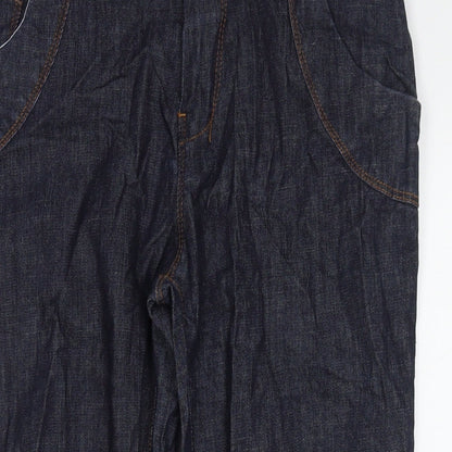 Lady Captain Womens Blue Cotton Straight Jeans Size 10 L24 in Regular Zip