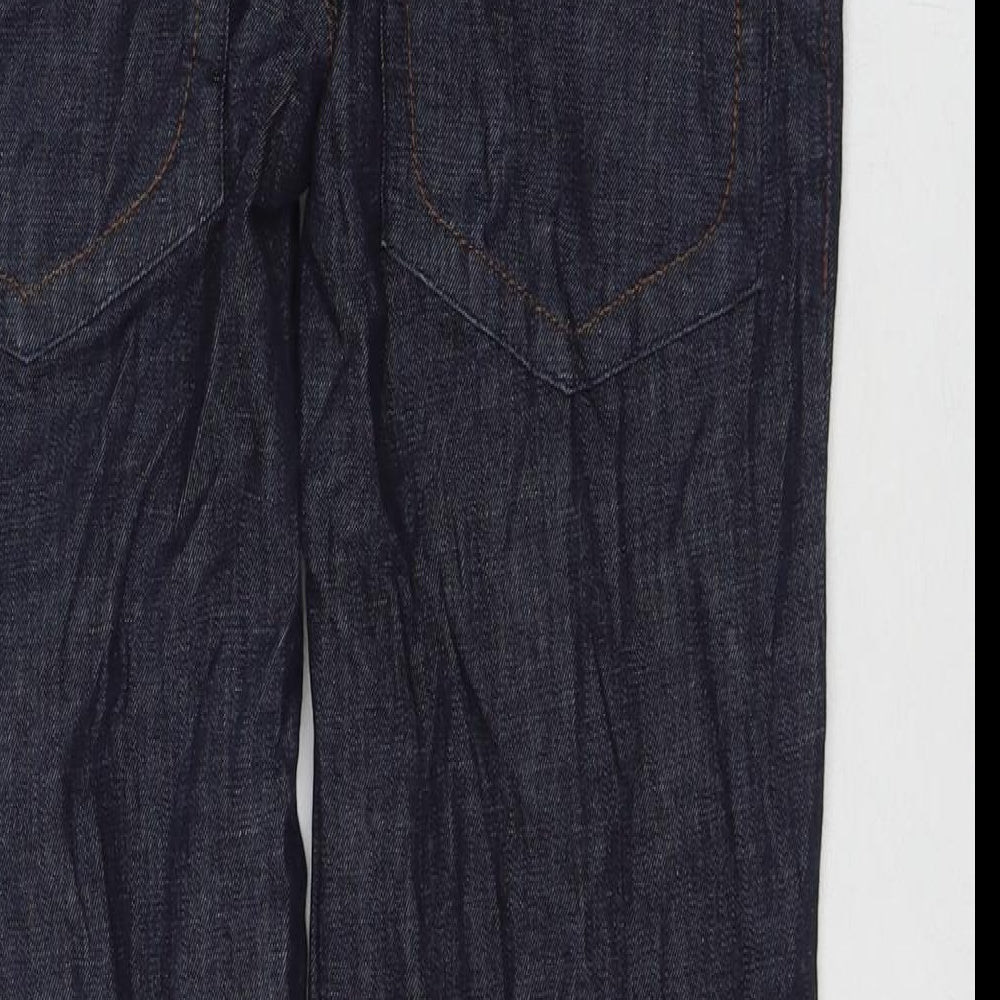 Lady Captain Womens Blue Cotton Straight Jeans Size 10 L24 in Regular Zip