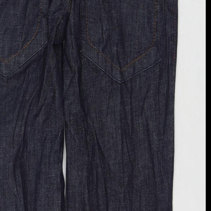 Lady Captain Womens Blue Cotton Straight Jeans Size 10 L24 in Regular Zip