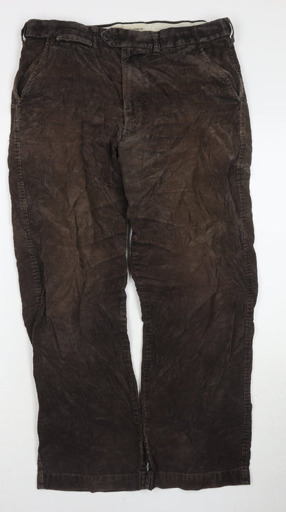 Marks and Spencer Mens Beige Cotton Straight Jeans Size 34 in L29 in Regular Zip