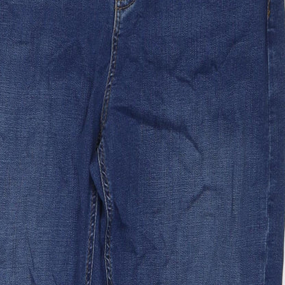 Per Una Womens Blue Polyester Blend Straight Jeans Size 32 in L29 in Regular Zip
